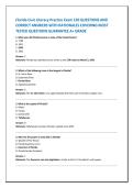 Florida Civic Literacy Practice Exam 150 QUESTIONS AND  CORRECT ANSWERS WITH RATIONALES COVERING MOST  TESTED QUESTIONS GUARANTEE A&plus; GRADE