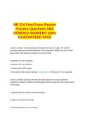 NR 324 Final Exam Review Practice Questions AND VERIFIED ANSWERS 100- GUARANTEED PASS