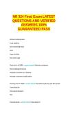 NR 324 Final Exam LATEST QUESTIONS AND VERIFIED ANSWERS 100- GUARANTEED PASS