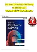 TEST BANK - Keltners Psychiatric Nursing&comma; 9th Edition &lpar;Steele&rpar;&comma; Chapters 1 - 36 All Chapters
