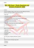 BIO 1300 Exam 1 Study Questions and Answers Graded A&plus; 2026