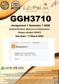 GGH3710 Assignment 1 &lpar;COMPLETE ANSWERS&rpar; Semester 1 2026 - DUE 17 March 2026
