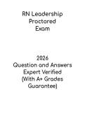 RN Leadership 2026 Proctored &vert; Nursing Leadership Study Guide PDF