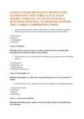 CLINICAL NURSE SPECIALIST CERTIFICATION  EXAMINATION &lpar;NEW YORK&rpar; ACTUAL EXAM 2026&sol;2027 COMPLETE ACCURATE EXAM REAL QUESTIONS WITH WELL ELABORATED ANSWERS&period;  &lpar;100&percnt; CORRECT VERIFIED SOLUTIONS&rpar; 