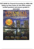 TEST BANK for Financial Accounting for MBAs 8th Edition by Peter Easton & John Wild contains verified questions and answers graded A&plus; 2025&sol;2026