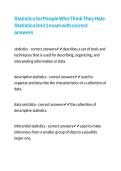 Statistics for People Who Think They Hate Statistics Unit 1 exam with correct answers