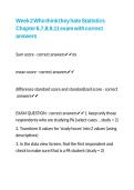 Week 2 Who think they hate Statistics Chapter 6&comma;7&comma;8&comma;9&comma;11 exam with correct answers 