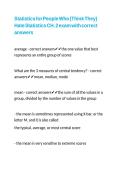 Statistics for People Who &lpar;Think They&rpar; Hate Statistics CH&period; 2 exam with correct answers