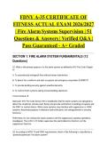 FDNY A-35 CERTIFICATE OF FITNESS ACTUAL EXAM 2026&sol;2027 &vert; Fire Alarm Systems Supervision &vert; 51 Questions & Answers &vert; Verified Q&A &vert; Pass Guaranteed - A&plus; Graded