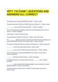VETT 118 EXAM 1 QUESTIONS AND ANSWERS ALL CORRECT