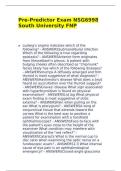 Pre-Predictor Exam NSG6998 South University FNP