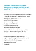 Chapter 1 Introduction to Systems Analysis and Design exam with correct answers