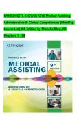 Medical Assisting Administrative & Clinical Competencies &lpar;9th Edition&rpar; &ndash; Michelle Blesi &ndash; Complete Worksheets Answer Keys for Chapters 1&ndash;58 Complete&comma; 2026 Verified Update