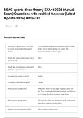 BSAC sports diver theory EXAM 2026 &lpar;Actual Exam&rpar; Questions with verified Answers &lpar;Latest Update 2026&rpar; UPDATE&excl;&excl;