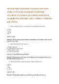 OPTOMETRIST LICENSING EXAMINATION &lpar;NEW  YORK&rpar; ACTUAL EXAM 2026&sol;2027 COMPLETE  ACCURATE EXAM REAL QUESTIONS WITH WELL  ELABORATED ANSWERS&period; &lpar;100&percnt; CORRECT VERIFIED SOLUTIONS&rpar; 