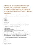 PHARMACIST LICENSURE EXAMINATION &lpar;NEW  YORK&rpar; ACTUAL EXAM 2026&sol;2027 COMPLETE  ACCURATE EXAM REAL QUESTIONS WITH WELL  ELABORATED ANSWERS&period; &lpar;100&percnt; CORRECT VERIFIED SOLUTIONS&rpar; 