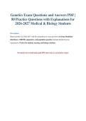 Genetics Exam Questions & Answers PDF 2026-2027
