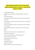 WGU D446 Adult Health 2 OA Exam Study Guide &lpar;updated 2025&rpar; Questions & Answers &vert; Latest Already Graded A&plus; UPDATE 