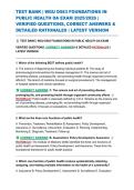 TEST BANK &vert; WGU D583 FOUNDATIONS IN PUBLIC HEALTH OA EXAM 2025&sol;2026 &vert; VERIFIED QUESTIONS&comma; CORRECT ANSWERS & DETAILED RATIONALES &vert; LATEST VERSION