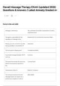 Hawaii Massage Therapy EXAM &lpar;updated 2026&rpar; Questions & Answers &vert; Latest Already Graded A&plus;