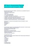 NP Neuro Assessment Review Questions and Answers 2026