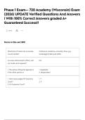 Phase 1 Exam-- 720 Academy &lpar;Wisconsin&rpar; Exam &lpar;2026&rpar; UPDATE Verified Questions And Answers &vert; With 100&percnt; Correct Answers graded A&plus; Guaranteed Success&excl;&excl;