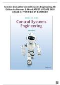 Solution Manual for Control Systems Engineering&comma; 8th Edition by Norman S&period; Nise LATEST UPDATE 2026 GRADE A&plus; VERIFIED BY EXAMINER