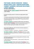 TEST BANK &vert; DRIVER OPERATOR &ndash; MOBILE WATER SUPPLY 2026 &vert; VERIFIED QUESTIONS&comma; CORRECT ANSWERS & DETAILED SOLUTIONS &vert; LATEST VERSION