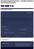 Computer Engineering Exam 1 &ndash; Practice Questions With Detailed Solutions