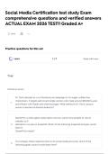 Social Media Certification test study Exam comprehensive questions and verified answers ACTUAL EXAM 2026 TEST&excl;&excl; Graded A&plus; 