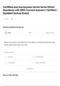 Certified and Journeymen farrier terms EXAM Questions with 100&percnt; Correct Answers &vert; Verified &vert; Updated &lpar;Actual Exam&rpar;