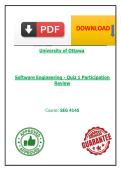 SEG 4145 Software Engineering - Quiz 1 Participation Review &vert; Completed with  updated and 100&percnt; Correct Answers 2026