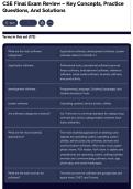 CSE Final Exam Review &ndash; Key Concepts&comma; Practice Questions&comma; And Solutions