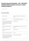 General Insurance Essentials - C81 &plus; C82 EXAM &lpar;updated 2026&rpar; Questions & Answers &vert; Latest Already Graded A&plus;