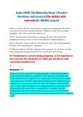 Galen NURS 254 Maternity Exam 1 Practice Questions and answers&vert;250&plus;Qs&As with rationales&vert;A&plus;GRADE assured
