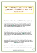 ADULT HEALTH 1 STUDY GUIDE EXAM QUESTIONS AND ANSWERS 100&percnt; PASS 2026 EDITION
