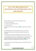 ACCT 4331 MID-TERM EXAM QUESTIONS AND ANSWERS 100&percnt; PASS 2026 EDITION