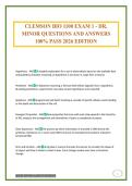 CLEMSON BIO 1100 EXAM 1 - DR&period; MINOR QUESTIONS AND ANSWERS 100&percnt; PASS 2026 EDITION