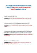 TEXAS CDL GENERAL KNOWLEDGE EXAM  2026-2027&vert;ACTUAL 100 VERIFIED EXAM QS&AS&vert;NEWEST UPDATE