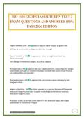 BIO 1108 GEORGIA SOUTHERN TEST 2 EXAM QUESTIONS AND ANSWERS 100&percnt; PASS 2026 EDITION