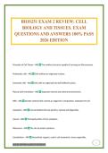 BIOS251 EXAM 2 REVIEW&colon; CELL BIOLOGY AND TISSUES&period; EXAM QUESTIONS AND ANSWERS 100&percnt; PASS 2026 EDITION
