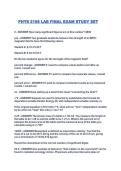 PHYS 2108 LAB FINAL EXAM STUDY SET