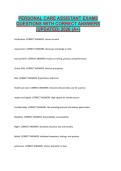 PERSONAL CARE ASSISTANT EXAMS QUESTIONS WITH CORRECT ANSWERS &lpar;UPDATED&rpar; 2026 &lpar;A&plus;&rpar;