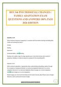 BSN 346 PSYCHOSOCIAL CHANGES &sol; FAMILY ADAPTATION EXAM QUESTIONS AND ANSWERS 100&percnt; PASS 2026 EDITION