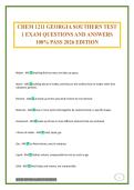 CHEM 1211 GEORGIA SOUTHERN TEST 1 EXAM QUESTIONS AND ANSWERS 100&percnt; PASS 2026 EDITION