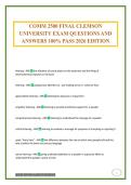 COMM 2500 FINAL CLEMSON UNIVERSITY EXAM QUESTIONS AND ANSWERS 100&percnt; PASS 2026 EDITION
