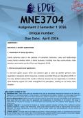 MNE3704  Assignment 2 &lpar;ANSWERS&rpar; Semester 1 2026 - DISTINCTION GUARANTEED
