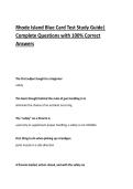 Rhode Island Blue Card Test Study Guide&vert; Complete Questions with 100&percnt; Correct Answers