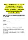 BIOD 152 MODULE 2 EXAM 2 ACTUAL EXAM 2026&sol;2027 &vert; 50 Questions & Complete Answers &vert; Essential Human Anatomy & Physiology II &vert; Comprehensive Practice Test &vert; Verified Q&A &vert; Pass Guaranteed - A&plus; Graded