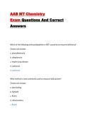 AAB MT Chemistry Exam Questions And Correct Answers